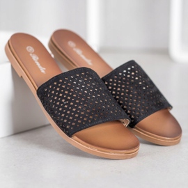 Renda Chinelos Openwork preto 1