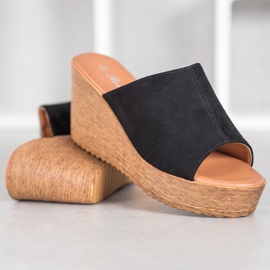 Renda Sandálias de salto alto preto 1