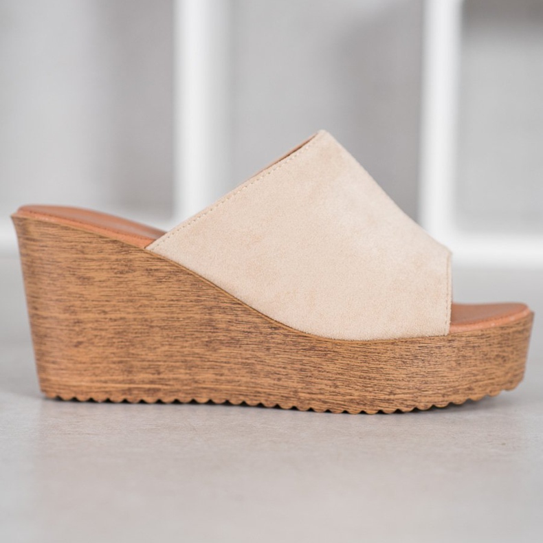 Renda Sandálias de salto alto marrom 1