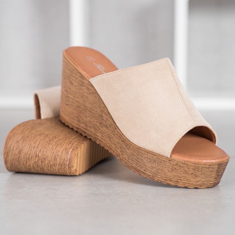 Renda Sandálias de salto alto marrom 2