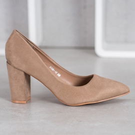 SHELOVET Salto alto camurça multicolorido cáqui 2