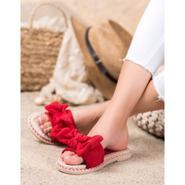 Anesia Paris Chinelos elegantes de camurça vermelho 1