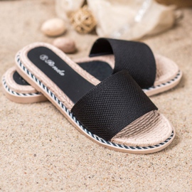 Renda Chinelos têxteis pretos 1