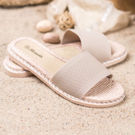 Renda Chinelos têxteis bege 1