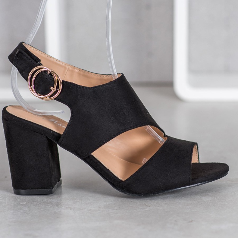 Mannika Sandálias pretas de salto alto preto 2