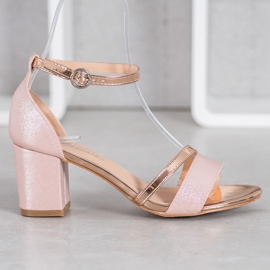 Mannika Sandálias Elegantes Com Brilho amarelo 2