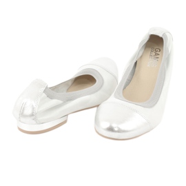 Gamis Bailarinas confortáveis ​​de couro prateado prata cinza 2