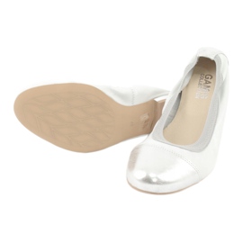 Gamis Bailarinas confortáveis ​​de couro prateado prata cinza 3