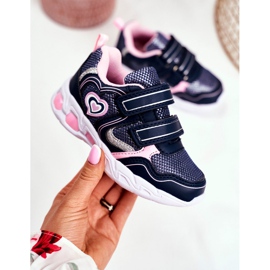 EVE Calçados infantis esportivos brilhando em velcro azul marinho escarlate azul-marinho rosa 2