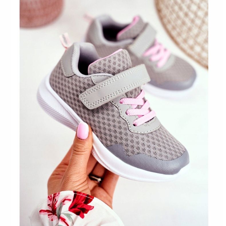 EVE Calçados infantis esportivos com velcro cinza Mirabell 2