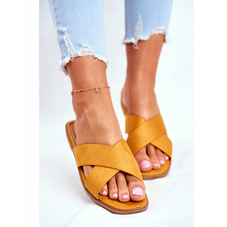 Chinelos femininos, listras, amarelo Filipinas 2