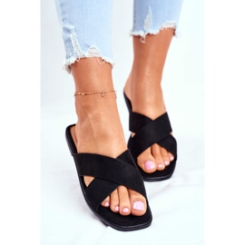 Chinelos femininos, listras, cruz, preto Filipinas 2