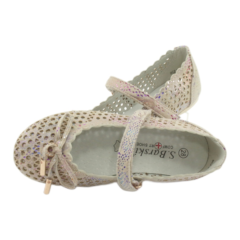 S.Barski Bailarinas Openwork com Velcro Barski Remtro marrom multicolorido 5