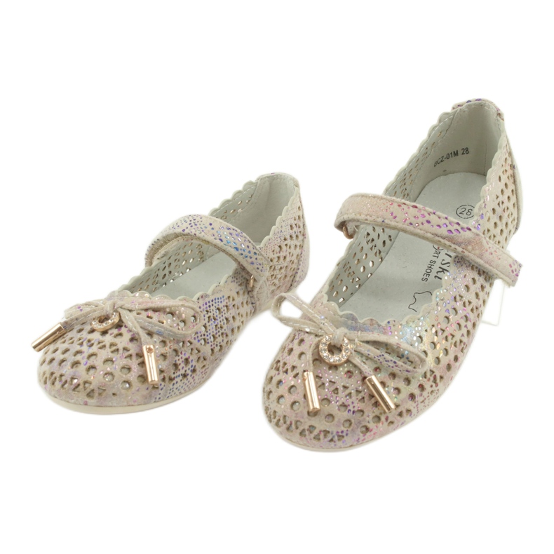 S.Barski Bailarinas Openwork com Velcro Barski Remtro marrom multicolorido 3