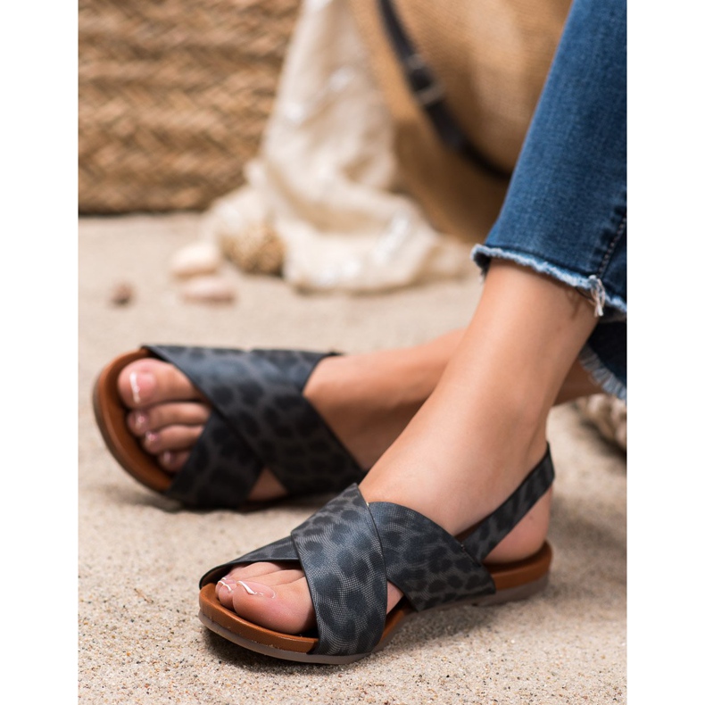 Kylie Sandálias manchadas preto 1