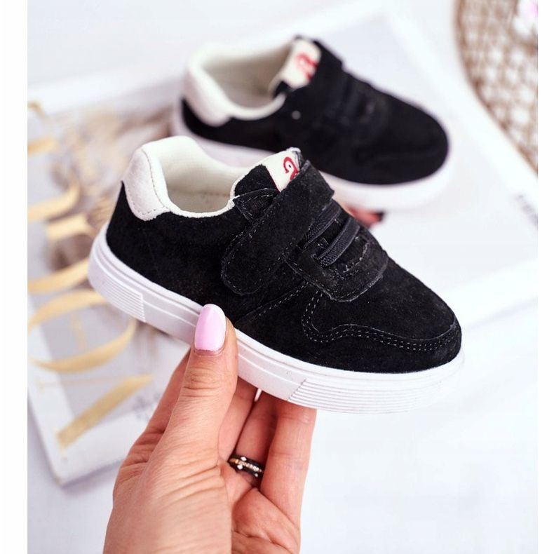 Apawwa Tênis infantil camurça velcro preto trelmo ['preto'] 1