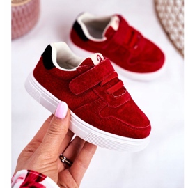 Apawwa Tênis infantil camurça velcro vermelho trelmo 1