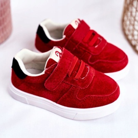 Apawwa Tênis infantil camurça velcro vermelho trelmo 2