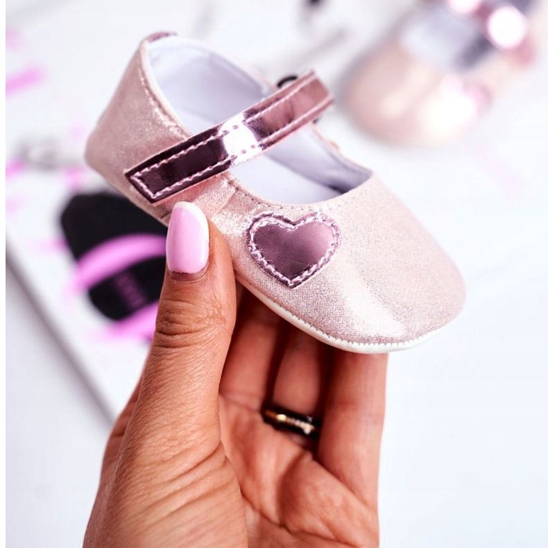 Apawwa Tênis infantil velcro batismo rosa Bellawa 2