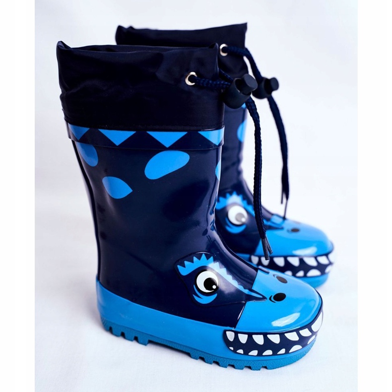 Apawwa Botas de chuva de borracha para crianças Tubarão Mordeso Azul marinho azul-marinho 1