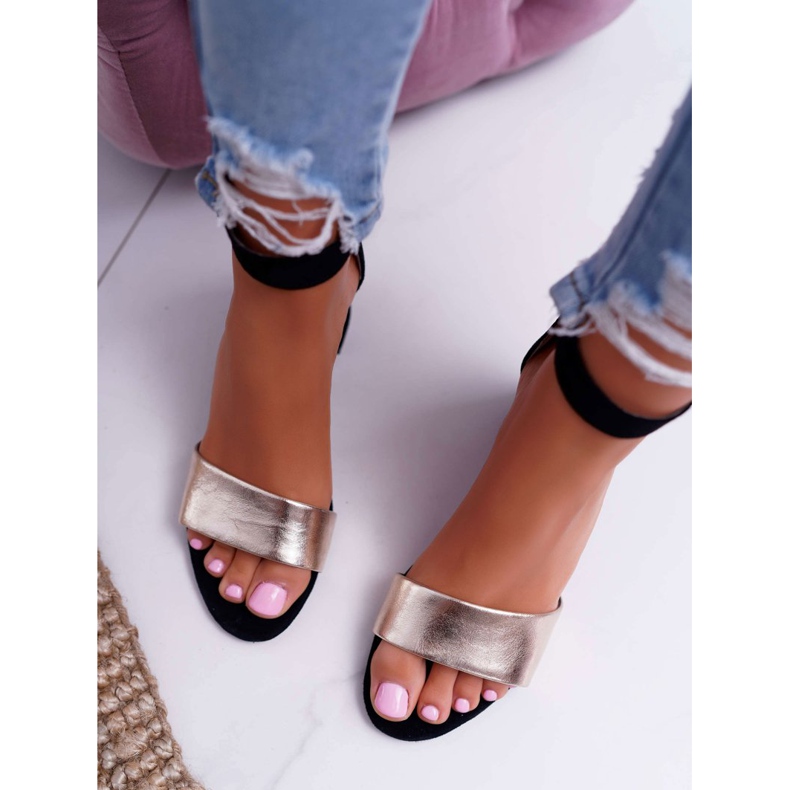 Sandálias Femininas Maciejka Couro Suede Preto 04141-25 / 00-5 amarelo 3