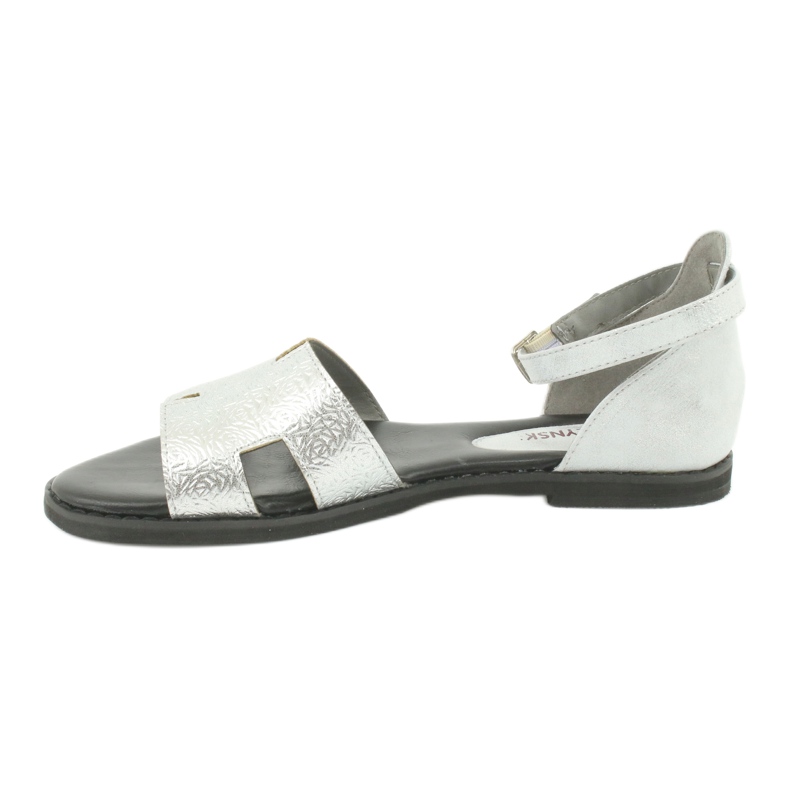 M.Daszyński Sandálias prateadas com salto Daszyński MR1848-17 preto cinza 1