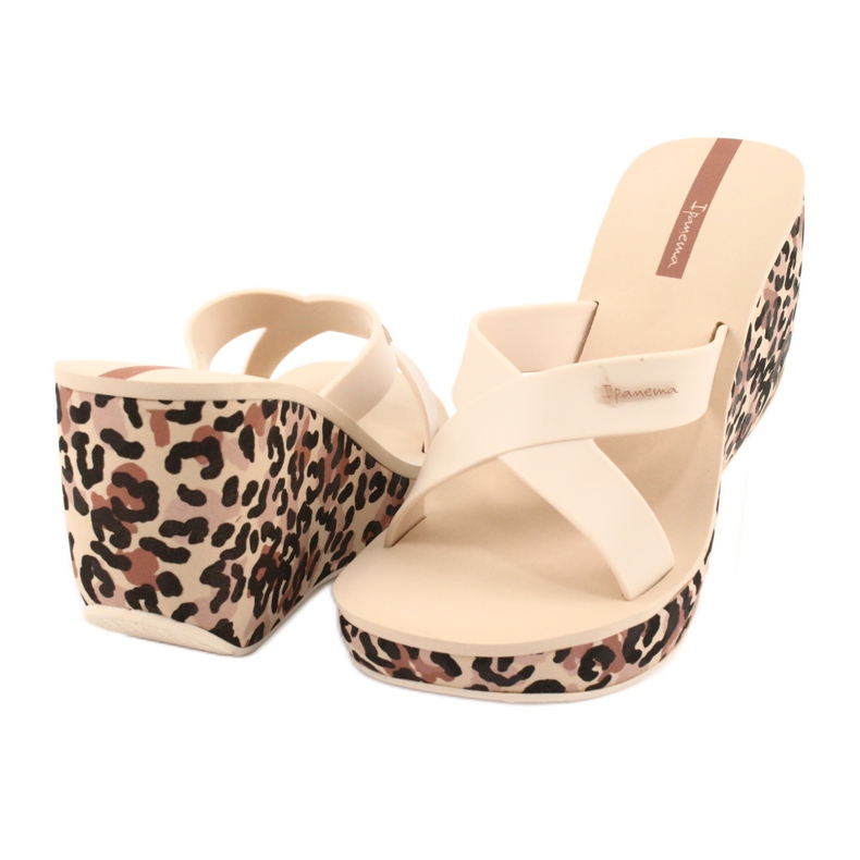 Chinelos de cunha Ipanema 82856 femininos marrom multicolorido 3