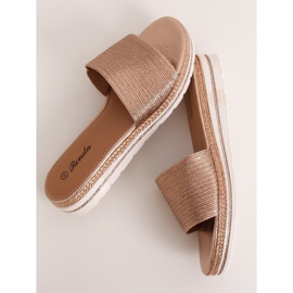 Chinelos femininos champanhe 222-32 Champagne dourado 1