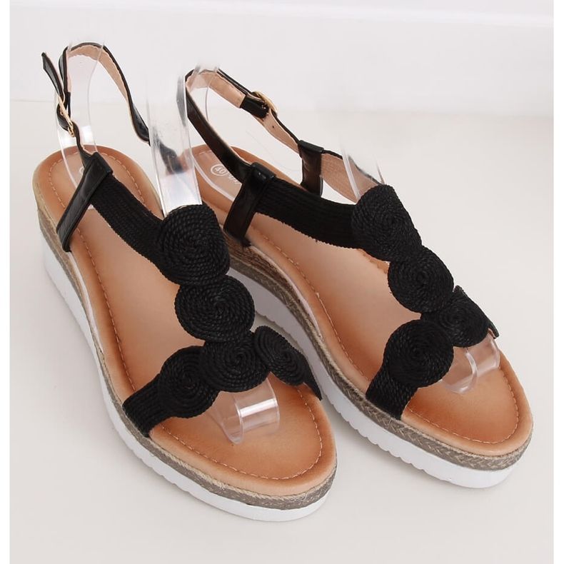 Sandálias pretas femininas L6628 pretas preto 1