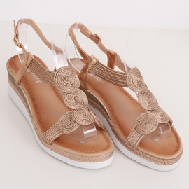 Sandálias femininas champanhe L6628 Champagne multicolorido 1