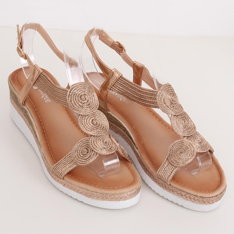 Sandálias femininas champanhe L6628 Champagne multicolorido 1