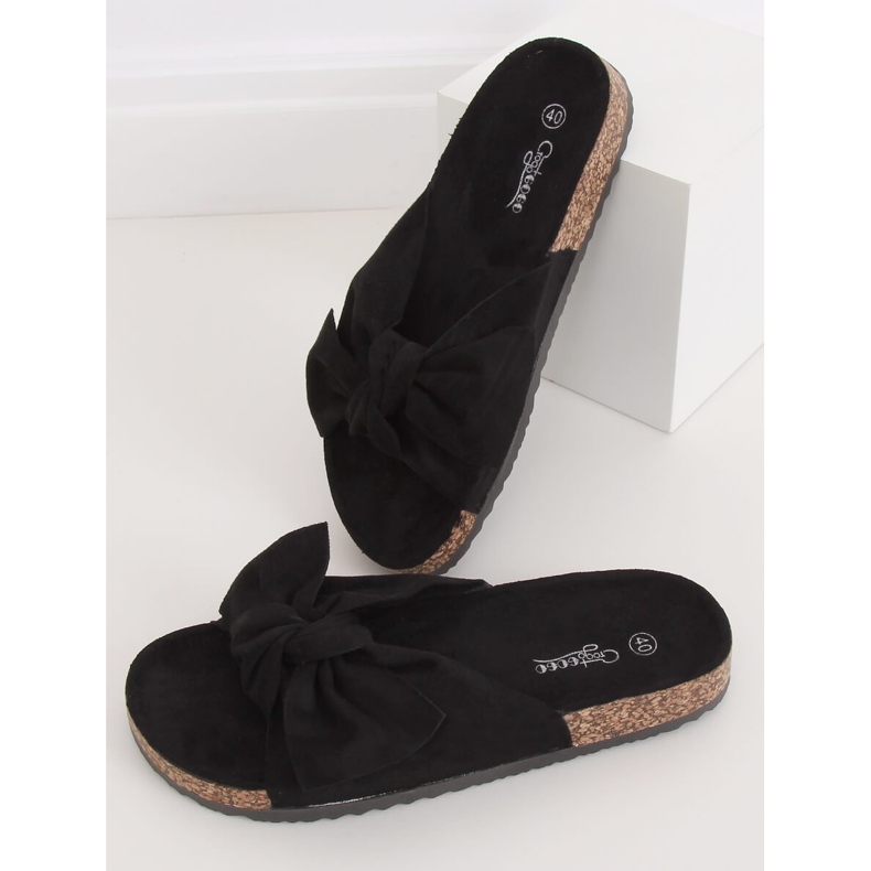 Chinelos de cortiça preta G-580 preto 1