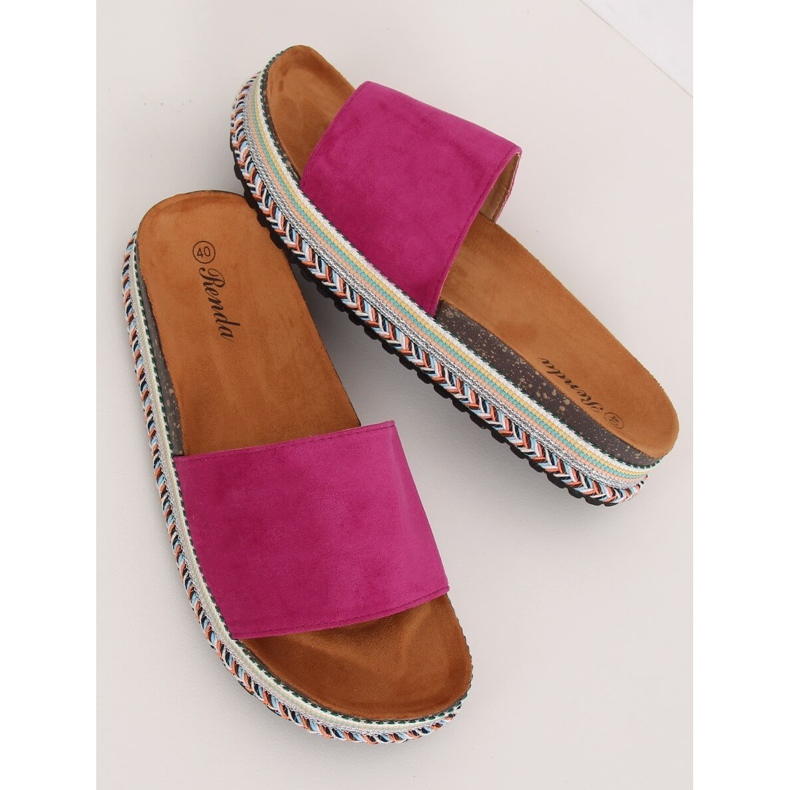 Chinelos femininos violeta BQ-50 rosa vermelha tolet 1