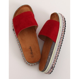 Chinelos vermelhos femininos vermelhos BQ-50 Red 1