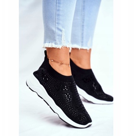 Sapatos esportivos femininos preto claro com strass Santol 2