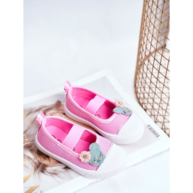 Le Scarpe Tênis infantil de velcro rosa Estienne 1