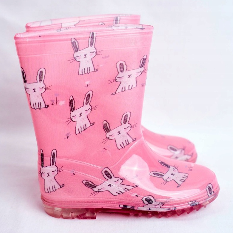 Botas de chuva de borracha para crianças. Coelhinho Rosa 2