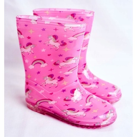 Botas de chuva de borracha para crianças Pink Unicorn rosa 1 Botas de chuva de borracha para crianças Pink Unicorn rosa 1