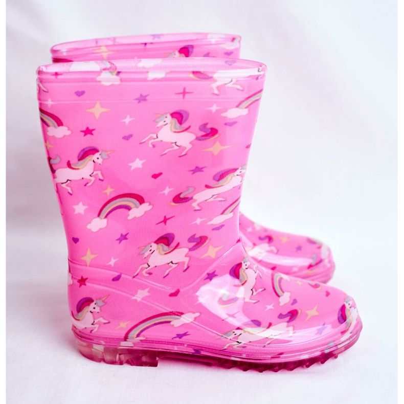 Botas de chuva de borracha para crianças Pink Unicorn rosa 2 Botas de chuva de borracha para crianças Pink Unicorn rosa 2