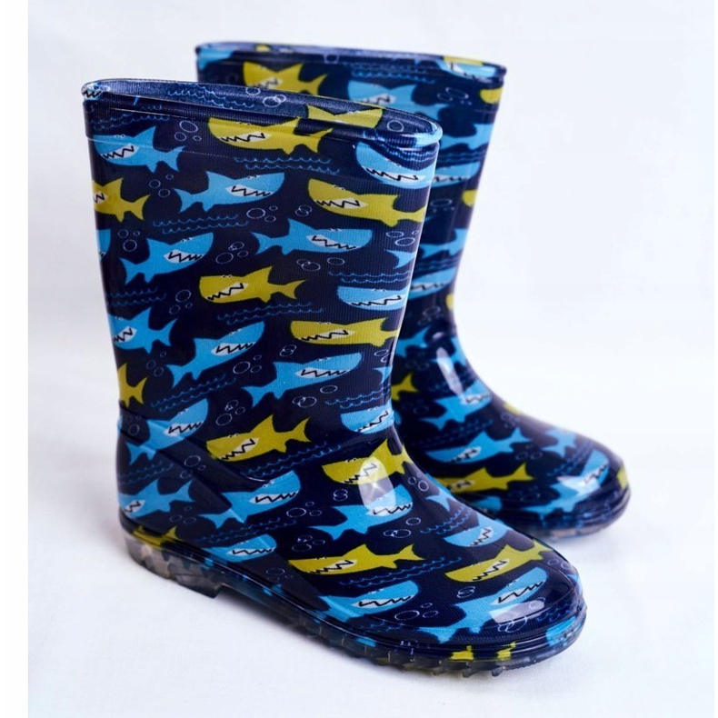 Botas de chuva de borracha para crianças. Azul marinho Shark azul-marinho 1