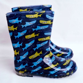 Botas de chuva de borracha para crianças. Azul marinho Shark 2 Botas de chuva de borracha para crianças. Azul marinho Shark 2