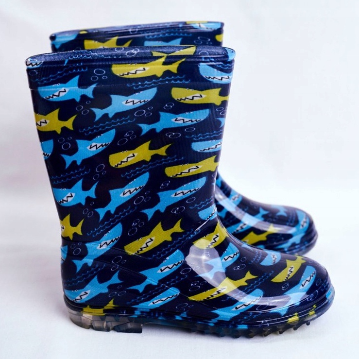 Botas de chuva de borracha para crianças. Azul marinho Shark 2 Botas de chuva de borracha para crianças. Azul marinho Shark 2