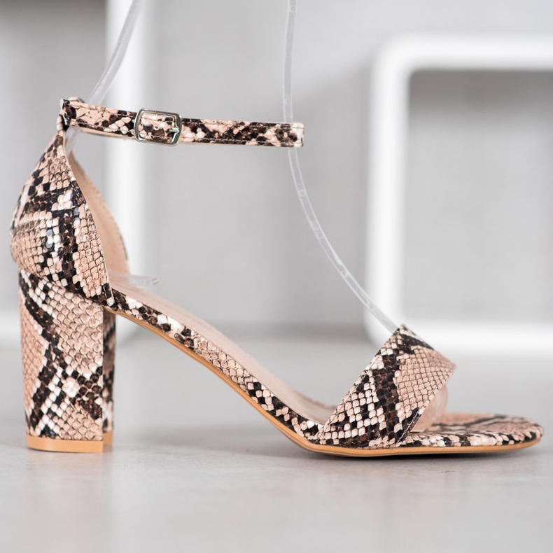 Anesia Paris Sandálias de salto alto castanho multicolorido 2