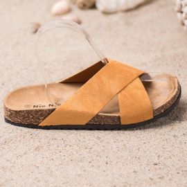 Nio Nio Chinelos casuais na plataforma bege 1