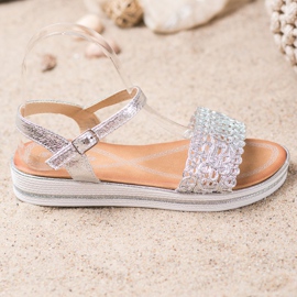 Renda Sandálias na plataforma cinza 1