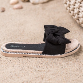 Anesia Paris Chinelos elegantes de camurça preto 1