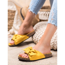 Renda Chinelos confortáveis ​​com laço amarelo 1