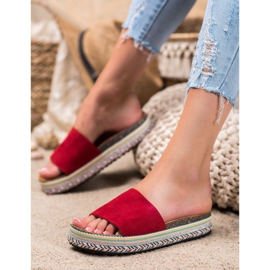 Renda Chinelos na plataforma vermelho 1