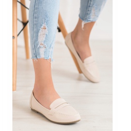 Diamantique Mocassins bege com couro ecológico 1