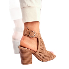 Bellucci Botas Openwork Feminino Peep Toe Beige Paradise bege 1